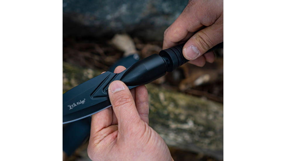 Elk Ridge Spire Fine Edge Fixed Blade Knife, 4.25in, Stainless Steel 3CR14MoV, Spear Point, Black Handle, ER-SP002BK