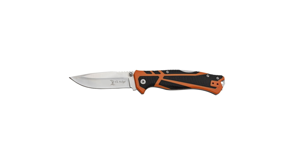 Elk Ridge Trek Manual Folding Knife, 3.5in, Stainless Steel 8Cr13MoV, Drop Point, Satin Handle, ER-TKFDR001