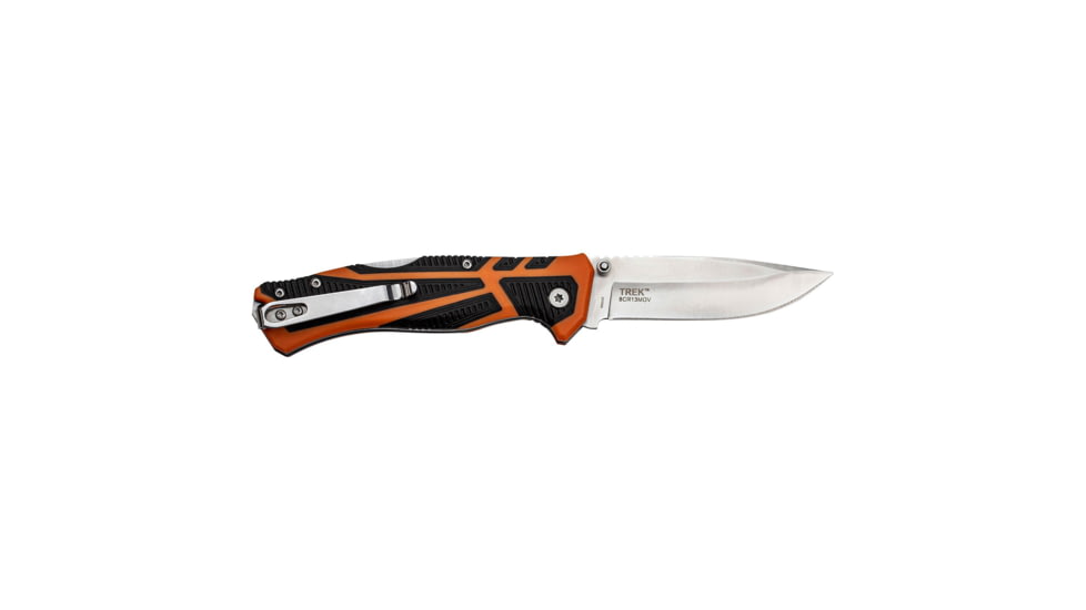 Elk Ridge Trek Manual Folding Knife, 3.5in, Stainless Steel 8Cr13MoV, Drop Point, Satin Handle, ER-TKFDR001