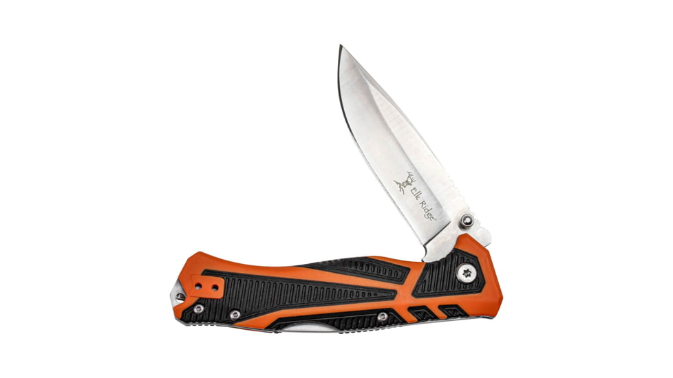 Elk Ridge Trek Manual Folding Knife, 3.5in, Stainless Steel 8Cr13MoV, Drop Point, Satin Handle, ER-TKFDR001