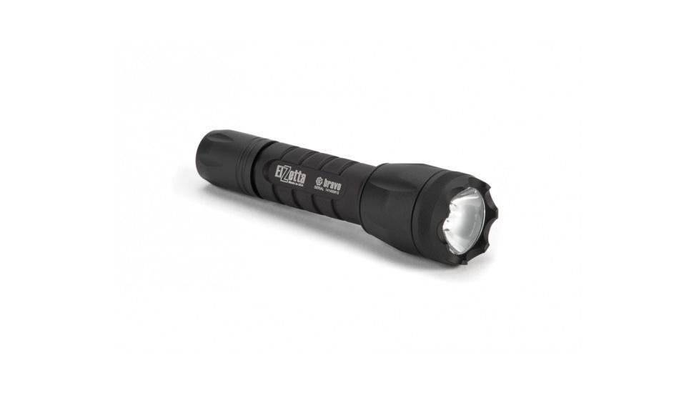 Bravo 2-Cell LED Flashlight,Black,650 Lumens w/Crenellated Bezel Ring,Black,High Output Avs Head,Click Tailcap