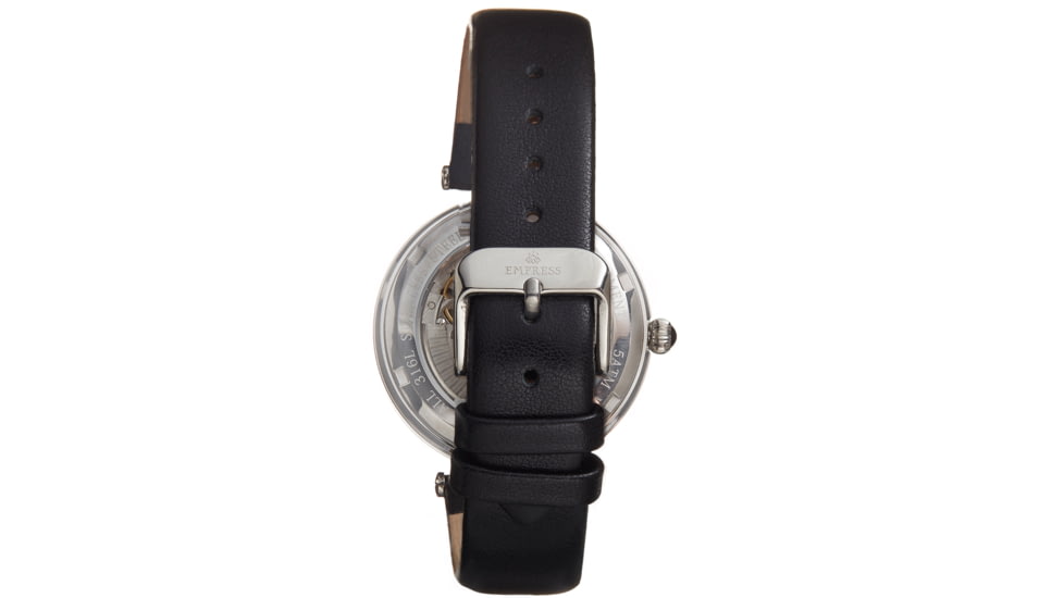 Empress Anne Automatic Semi-Skeleton Leather-Band Watch, Black, One Size, EMPEM3101