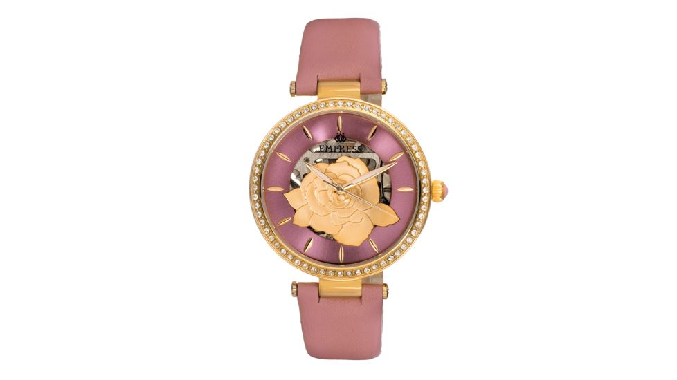 Empress Anne Automatic Semi-Skeleton Leather-Band Watch, Light Pink, One Size, EMPEM3103