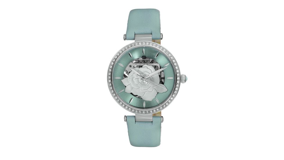 Empress Anne Automatic Semi-Skeleton Leather-Band Watch, Mint, One Size, EMPEM3102