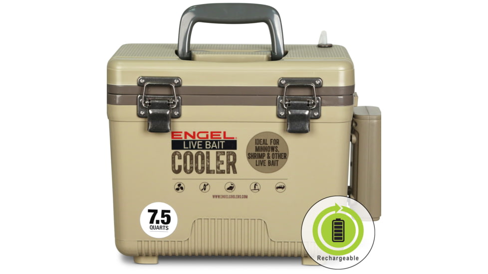 Engel Coolers Engel 7.5Qt Live bait Pro Cooler with AP3 Rechargeable Aerator &amp; Stainless Hardware, LBC7S-PRO