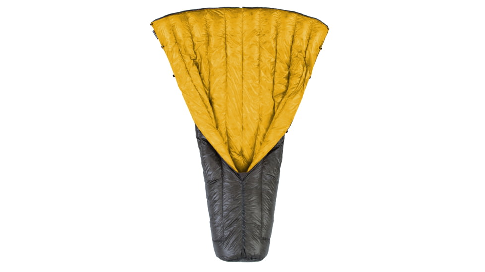 Enlightened Equipment Enigma Sleeping Bag, 50F/10C, Short/Regular, Charcoal/Yellow, 850 Fill Power, Charcoal/Yellow, Short/Regular, ENI85050CYSRX