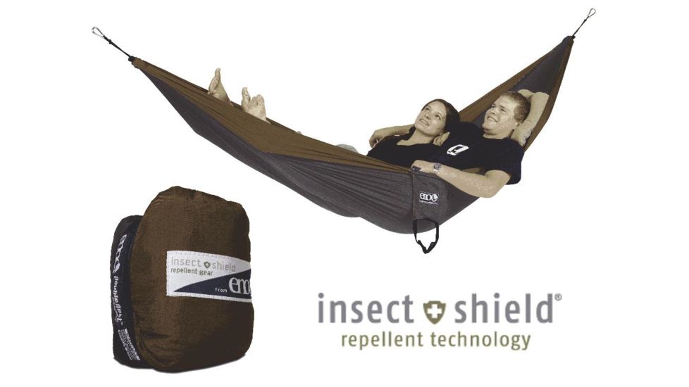Double Nest Hammock w/ Insect Shield-Red/Charcoal