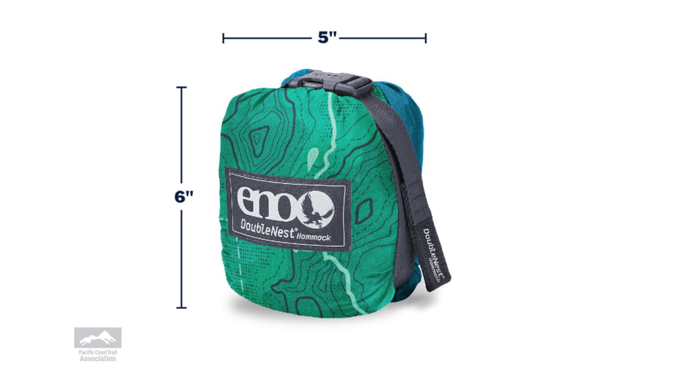 Eno DoubleNest Print Giving Back Hammocks, Topo PCT/Teal, One Size, Z-PCT-DNP