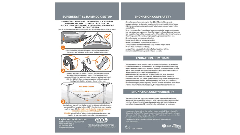 Eno SuperNest SL Hammock, Coastal Blue, SUPSL-1