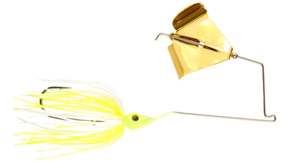 Epic Baits Buzz Bait Burner, Gold Blade, Chart/White, 1/4 oz, BBBNR14CHTBLCGB026