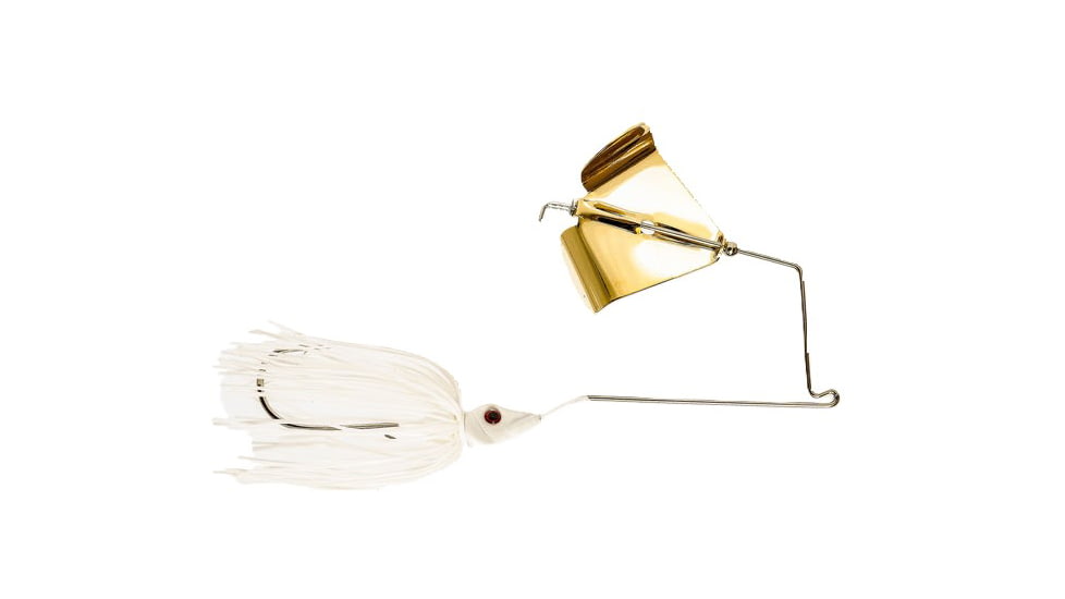 Epic Baits Buzz Bait Burner, Gold Blade, Ghost White, 1/2 oz, BBBNR12WHTBLAGB027