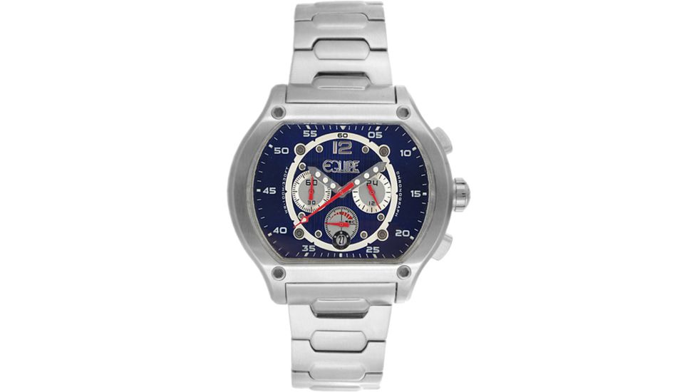 Equipe E707 Dash Watches - Men's - 48mm Case, Quartz Movement, Silver/Blue, One Size, EQUE707