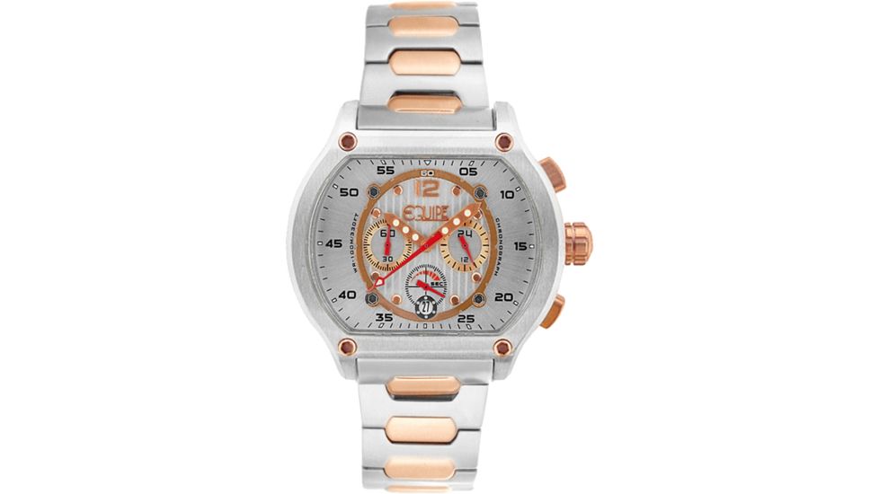 Equipe E720 Dash Watches - Men's - 48mm Case, Quartz Movement, Silver/Rose Gold/Silver, One Size, EQUE720