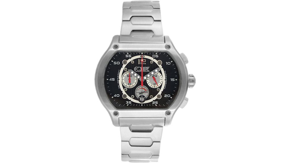 Equipe E722 Dash Mens Watch - Silver Bracelet, Black/Silver Dial