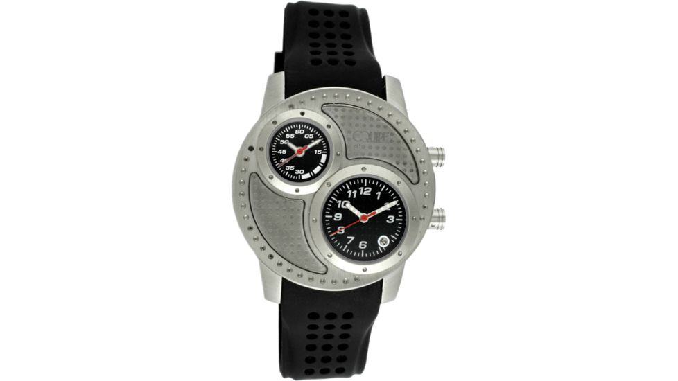 Equipe Q103 Octane Mens Watch - Black Strap, Silver Case, Black Dials
