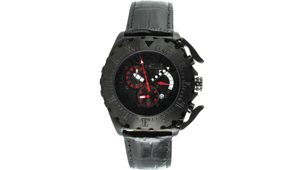 Equipe Q301 Paddle Watches - Men's - Timer, Date, and Weekday Subdials, Quartz, Black/Red, One Size, EQUQ307