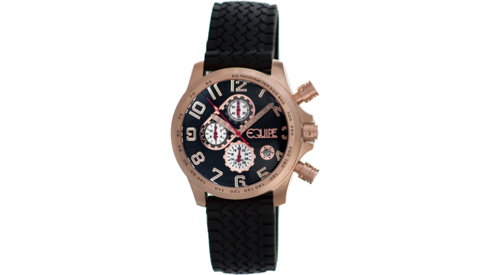 Equipe Q501 Hemi Watches  Men's - Timer and Date Subdials, Quartz, Black/Rose Gold, One Size, EQUQ506