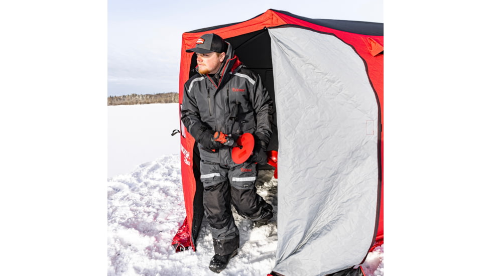 Eskimo 3HD, Pop-Up Portable Shelter, No-Trip Door, Red/Black, 3-Person, 46075