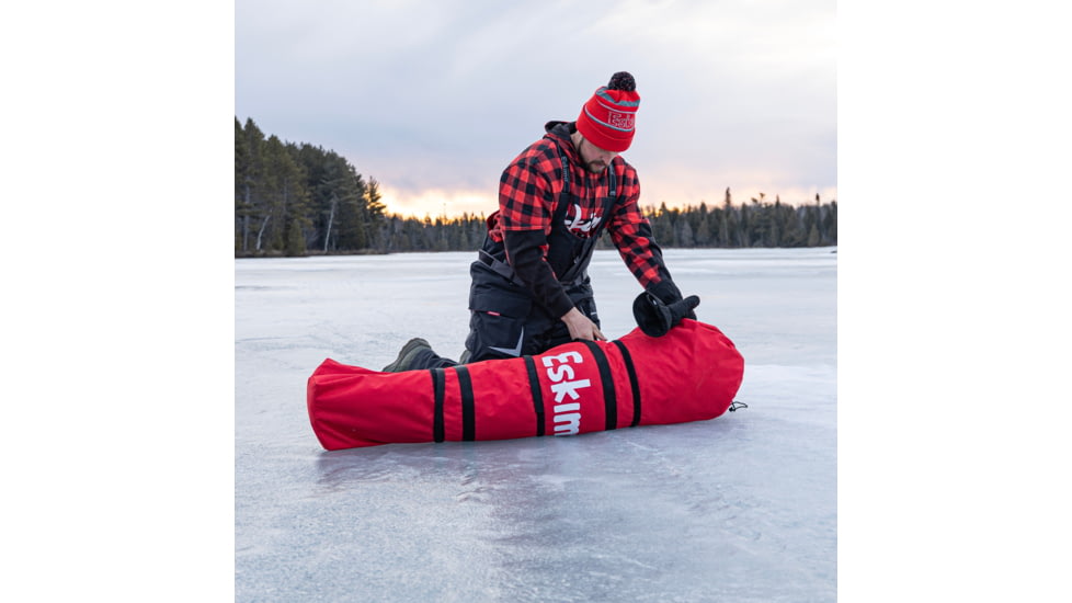 Eskimo 3HD, Pop-Up Portable Shelter, No-Trip Door, Red/Black, 3-Person, 46075