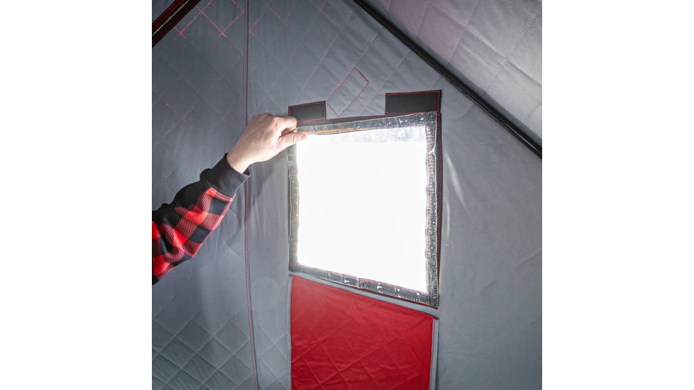 Eskimo 3HD, Pop-Up Portable Shelter, No-Trip Door, Red/Black, 3-Person, 46075