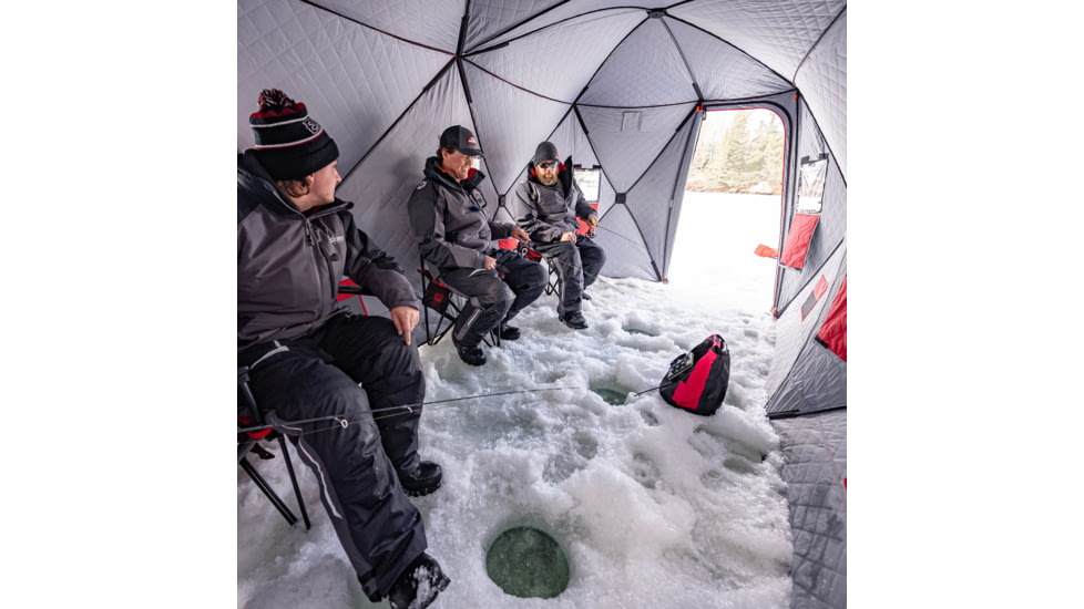 Eskimo 6HD, Pop-Up Portable Shelter, No-Trip Door, Red/Black, 6-Person, 46076