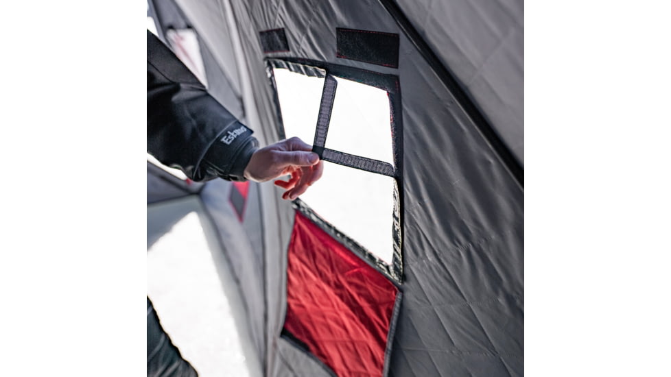 Eskimo 6HD, Pop-Up Portable Shelter, No-Trip Door, Red/Black, 6-Person, 46076