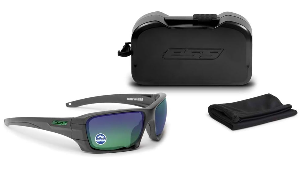 ESS Craftsman Rollbar Sunglasses, Carbon Gray Frame, Mirrored Brass Lens, Medium/Large, EE9018-19