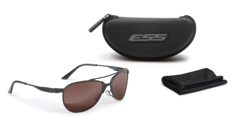 ESS inVINCEible Aviator Sunglasses, Black/Mirrored Whiskey, Medium, EE4062-03