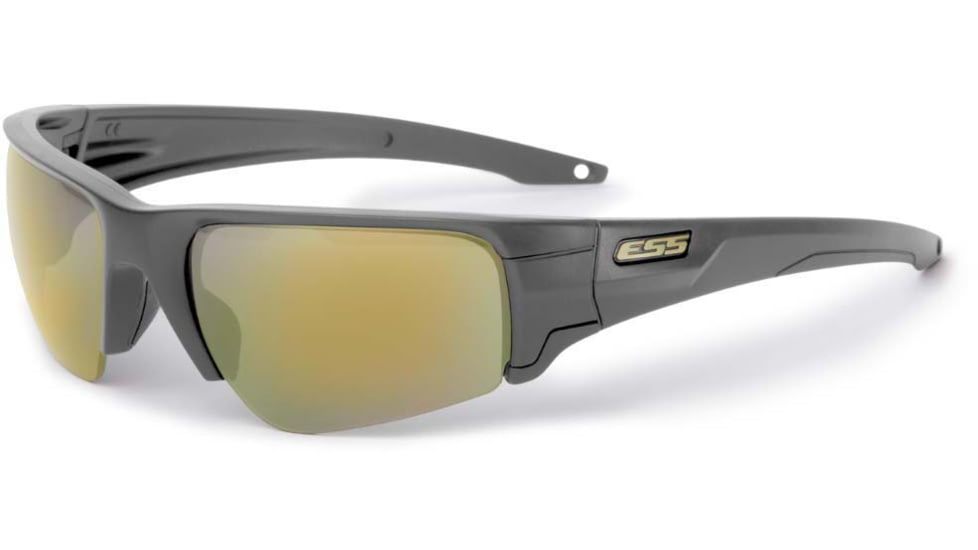 ESS Waterman Crowbar Sunglasses, Carbon Gray Frame, Polarized Mirrored Green Lens, Medium/Small, EE9019-21