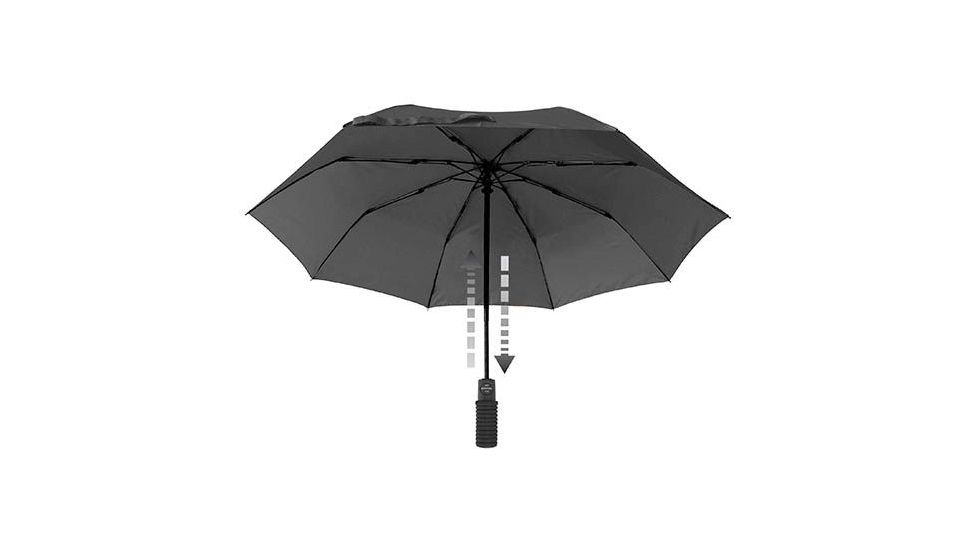 EuroSCHIRM Light Trek Automatic Flashlite Umbrella, Black, Black, 2 Year MFG Warranty, ESC-04706