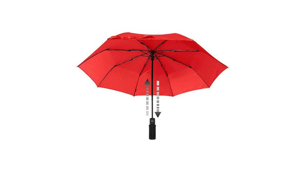 EuroSCHIRM Light Trek Automatic Flashlite Umbrella, Red, Red, 2 Year MFG Warranty, ESC-04683