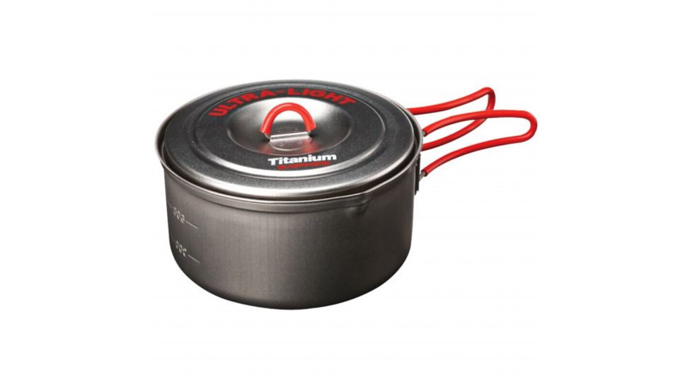 Evernew Titanium Ultralight Pot - Red)-1.3L