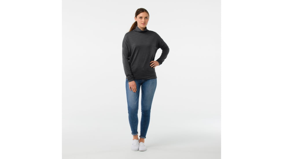 Smartwool Everyday Exploration Drop Shoulder Long Sleeve-Women's, Charcoal, Medium, SW000306003-M