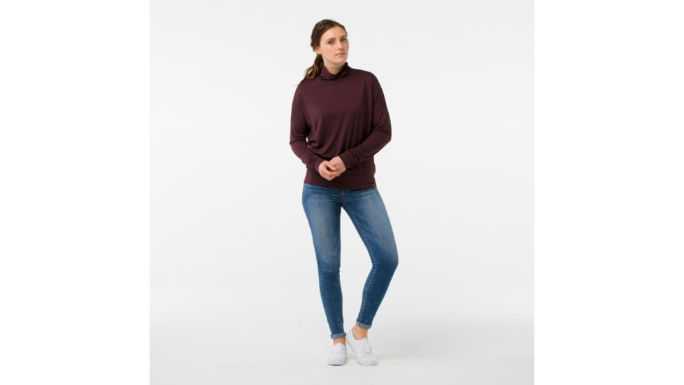 Smartwool Everyday Exploration Drop Shoulder Long Sleeve-Women's, Fig Heather, Small, SW000306A24-S