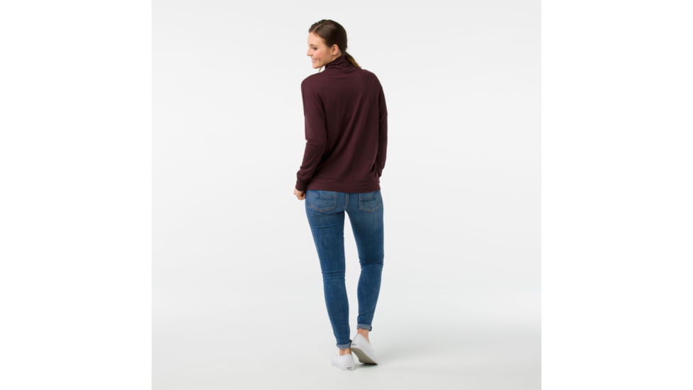 Smartwool Everyday Exploration Drop Shoulder Long Sleeve-Women's, Fig Heather, Small, SW000306A24-S