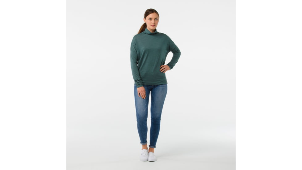 Smartwool Everyday Exploration Drop Shoulder Long Sleeve-Women's, Mediterranean Green H, Extra Small, SW000306A60-XS
