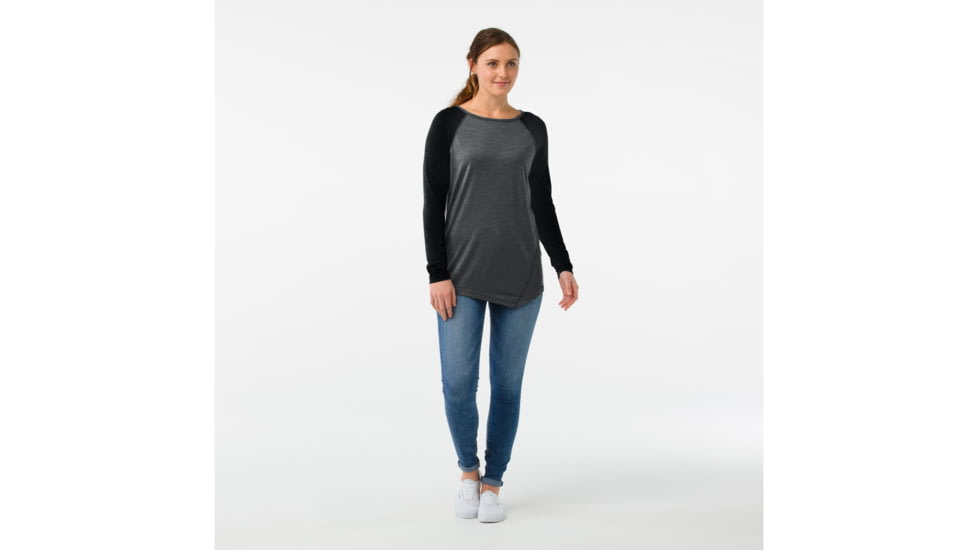 Smartwool Everyday Exploration Long Sleeve Tee-Women's, Charcoal, Small, SW016213003-S