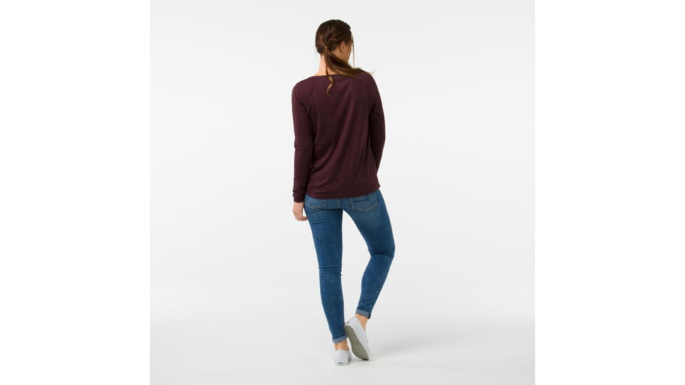 Smartwool Everyday Exploration Long Sleeve Tee-Women's, Fig Heather, Small, SW016213A24-S