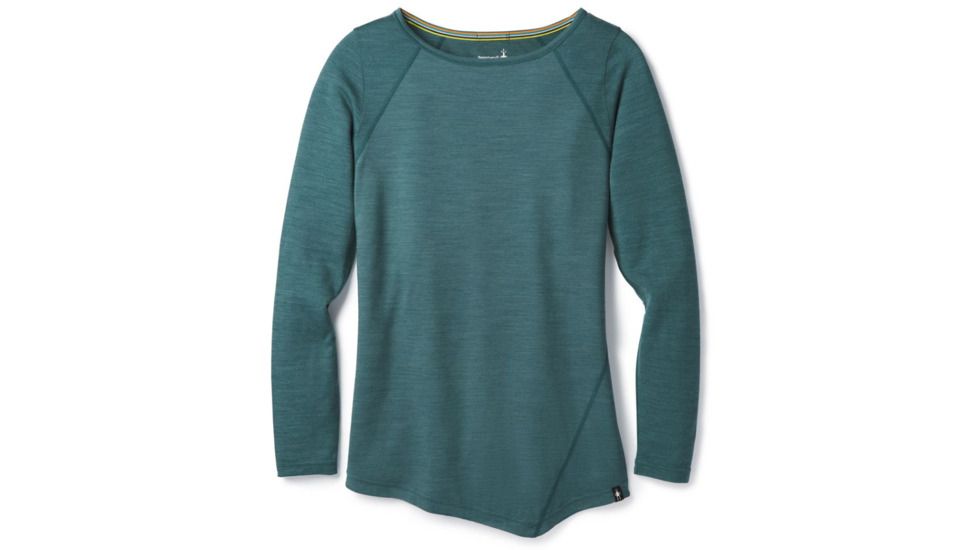 Smartwool Everyday Exploration Long Sleeve Tee-Women's, Mediterranean Green H, Extra Small, SW016213A60-XS