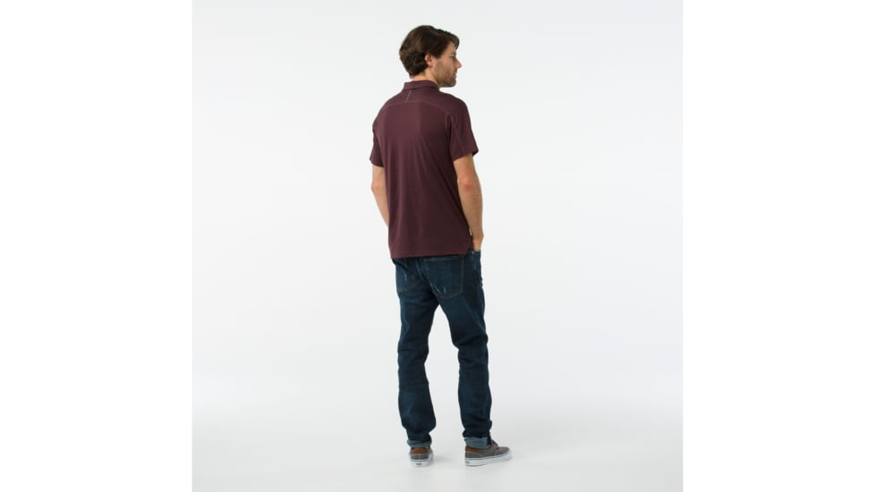 Smartwool Everyday Exploration Short Sleeve Polo-Men's, Fig Heather, Large, SW016212A24-L