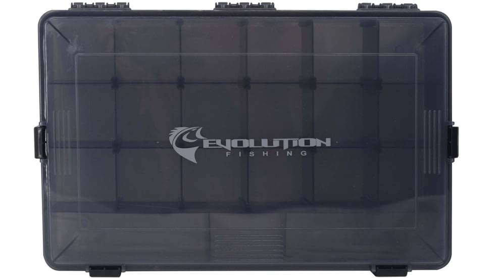 Evolution Outdoor 3700 4-Latch Waterproof Tackle Tray, Black, 31026-EV