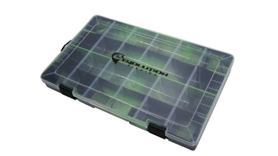 Evolution Outdoor 3700 Fishing Drift Series Colored Tackle Tray, Green/Black, 3700, 37000-EV