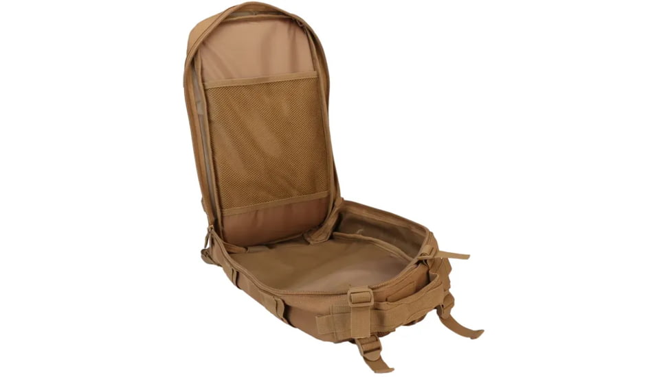 Evolution Outdoor Assault Pack, Tactical Backpack, Polyester, Padded Straps, MOLLE Webbing, Hook and Loop Panel, Coyote 51315-EV