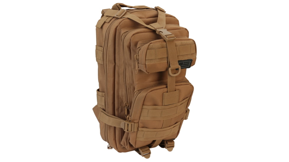 Evolution Outdoor Assault Pack, Tactical Backpack, Polyester, Padded Straps, MOLLE Webbing, Hook and Loop Panel, Coyote