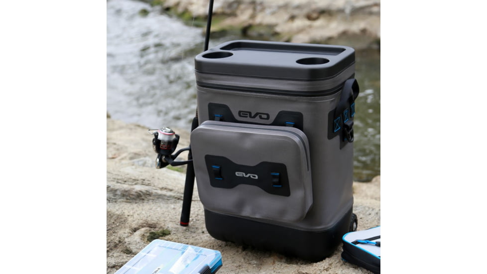 Evolution Outdoor Design EVO Leak Proof Rolling Cooler, Gray/Black, 25qt, 25001-EV
