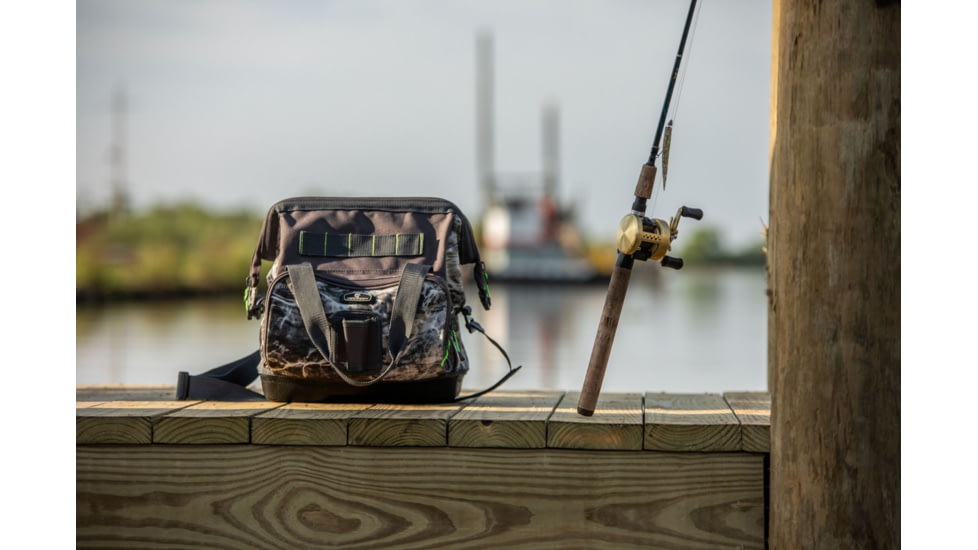 Evolution Outdoor Doctor Tote Tackle Bag, Mossy Oak Elements / Grey / White / Green, 13in x 9in x 11.5in, 31022-EV