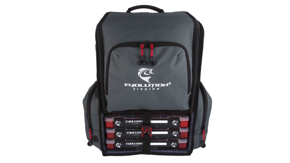 Evolution Outdoor Largemouth 3.0 Tackle Backpack, Grey, Large, 34034-EV