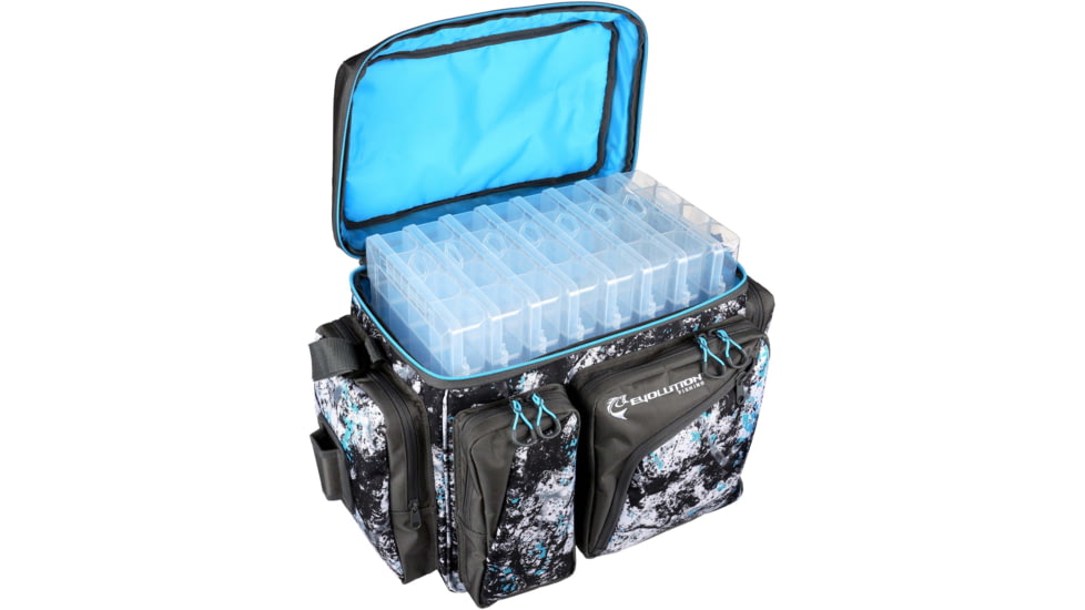 Evolution Outdoor Largemouth XL 3700 Tackle Bag, Includes 6 Trays, Quartz Blue, 34012-EV