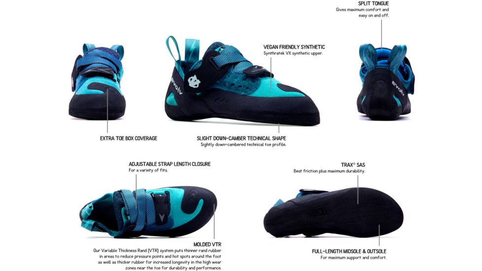 Evolv Kira Climbing Shoe - Women's-Teal-8.5