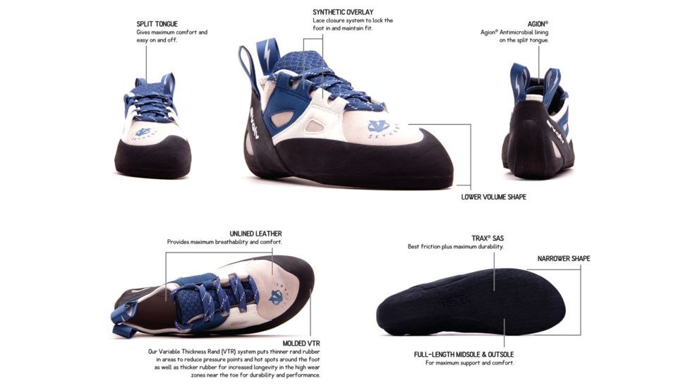 Evolv Skyhawk Climbing Shoe - Womens, White/Blue, 7.5, EVL0335-7.5